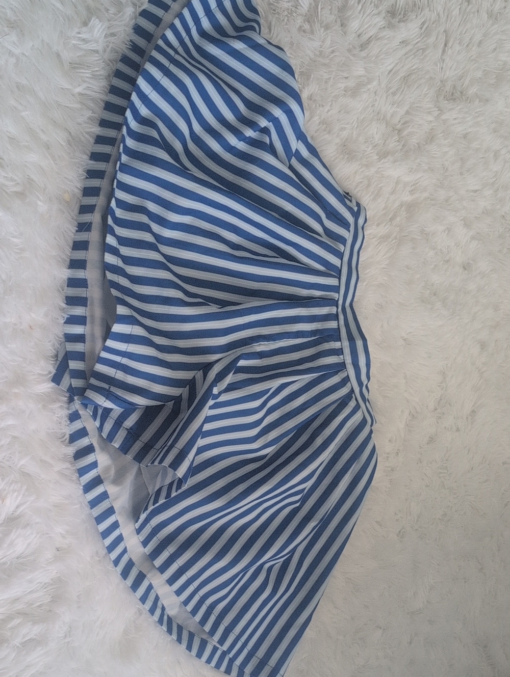 Blue and White Striped Girls' Skirt